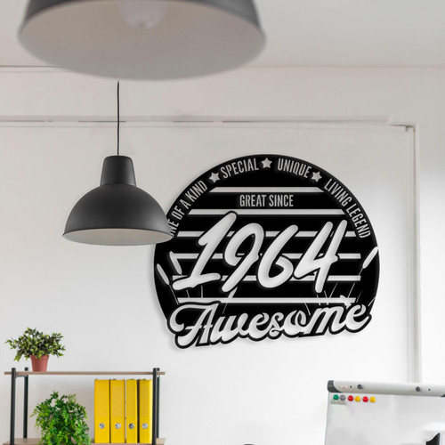 60th birthday personalized metal sign, vintage LED wall art for Dad with custom name and year, rustic black steel home decor | Familywalldecor