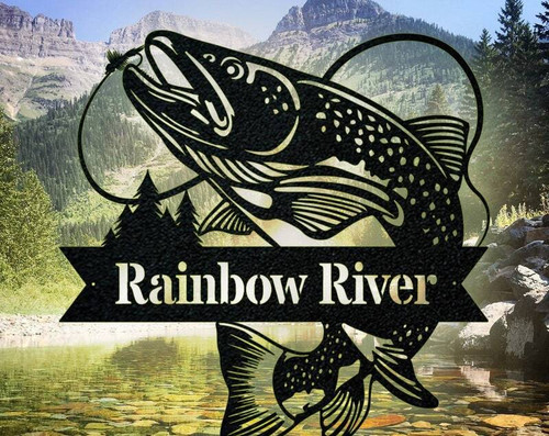 Bass metal sign, personalized wall decor for Dad with custom name; rustic angler design for man cave, fishing gift | Familywalldecor