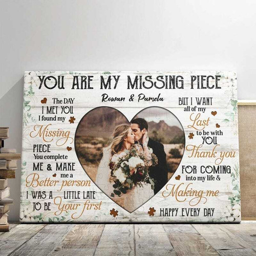 Cherish Your Love Story - Custom Photo & Name Canvas Gift | Family Wall Decor