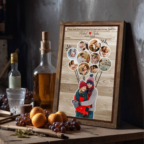 Personalized wedding canvas wall art with custom couple names, romantic anniversary or Valentine’s gift for him, bedroom decor | Family Wall Decor