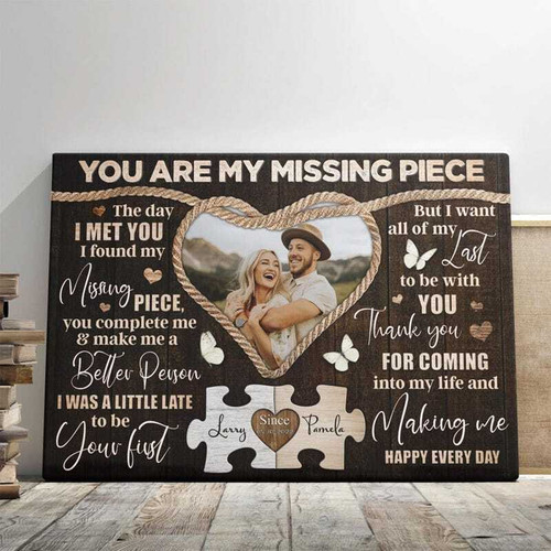 Missing Piece Love Story - Personalized Wedding Keepsake Canvas | Family Wall Decor