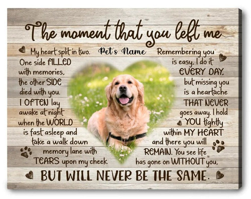 Pet memorial canvas with custom dog photo, a thoughtful remembrance gift for dog loss and comforting living room wall decor | Family Wall Decor