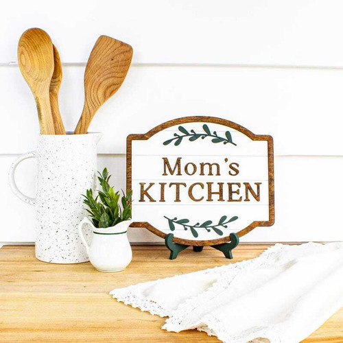 Personalized kitchen wood sign wall art for mom’s kitchen, rustic farmhouse style, engraved names and date, housewarming gift | Familywalldecor