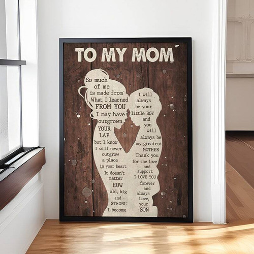 Mom and son canvas wall art, sentimental decor gift for Mom from son, perfect for Mother's Day or her birthday celebration | Familywalldecor