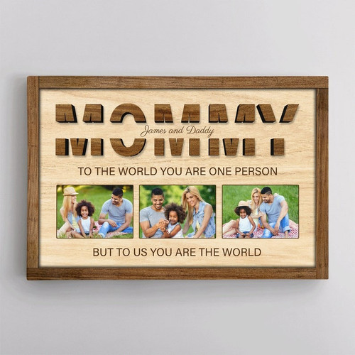 My World Is Mom - Personalized Canvas Gift for Mother's Day | Family Wall Decor