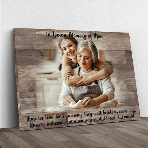Memorial canvas bereavement portrait for loss of mom, portrait orientation, living room wall decor, sympathy gift | Familywalldecor