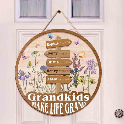 Mom's Garden wood sign, personalized with kids' names as flowers, rustic wall decor, thoughtful Mother's Day gift for mom | Familywalldecor