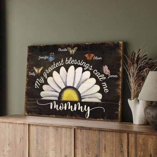 Biggest Blessings Canvas - Personalized Mom Gift for Mother's Day | Family Wall Decor