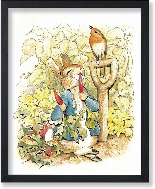 Peter Rabbit garden canvas wall art, vintage animal illustration for kids bedroom or playroom, retro nursery decor | Familywalldecor