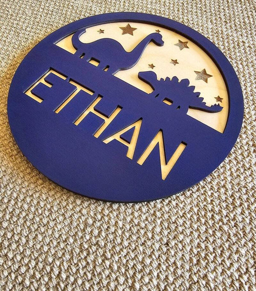 Custom Dinosaur Nursery Wood Sign - Kids Room Decor & Christmas Gift | Family Wall Decor
