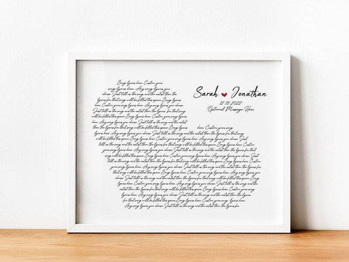 First dance wedding song canvas customized with couple's names and wedding date, thoughtful anniversary gift for couples | Family Wall Decor