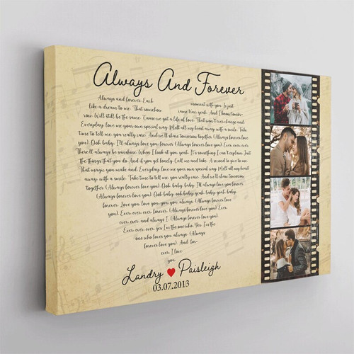 Custom Song Lyric Canvas - Romantic Valentine or Wedding Gift | Family Wall Decor