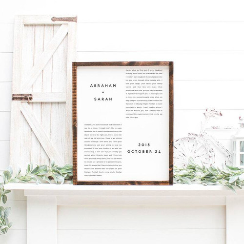 Wedding vow framed canvas art personalized with couple names and dates, elegant script, romantic anniversary gift for couples | Family Wall Decor