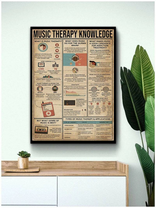 Music Therapy Canvas Art For Music Lovers - Perfect Gift For Home Decor | Family Wall Decor