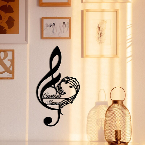 Personalized Music Notes Metal Sign - Ideal Gift For Music Lovers | Family Wall Decor