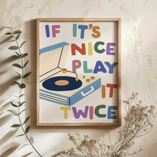 Vibrant vinyl record canvas wall art in bold retro colors, ideal gift for music lovers and music room decor, landscape style | Family Wall Decor