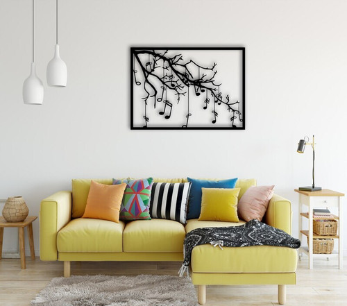 Tree Of Music Metal Wall Art - Perfect For Music Lovers' Living Room Decor | Family Wall Decor