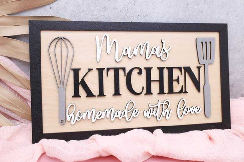 Mother's Day rustic wood sign for kitchen, Mama's Cooking theme in farmhouse style, wall decor gift for mom 2024 | Familywalldecor