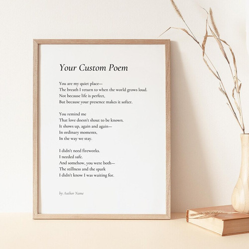 Mother's Day poetry wall art canvas, personalized song lyrics or poem print with names and date, heartfelt gift for Mom | Family Wall Decor
