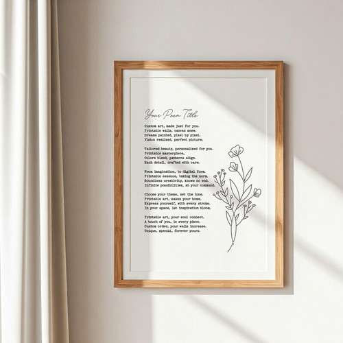 Personalized poem wall art stretched canvas with your custom verses in elegant script, gift for her, living room decor | Family Wall Decor