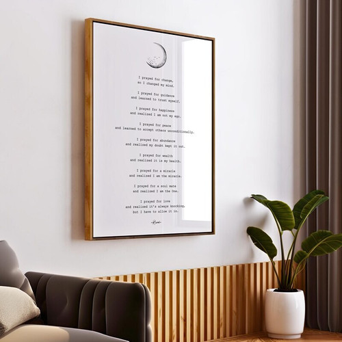 Rumi's Healing Prayer - Spiritual Poetry Canvas for Inner Peace | Family Wall Decor