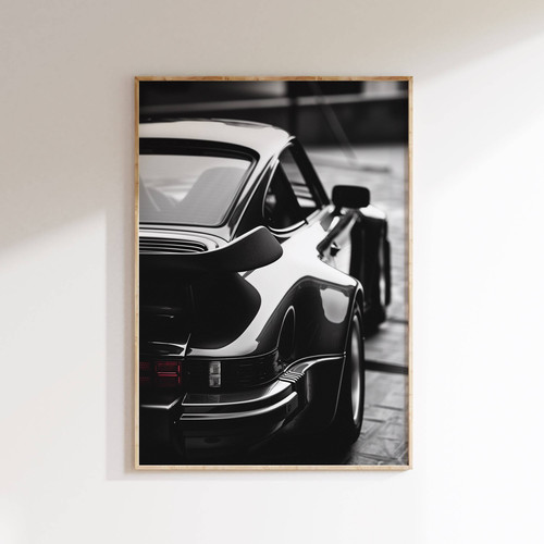 Black Classic Sports Car Canvas – Luxury German Car Wall Art for Auto Lovers | Family Wall Decor