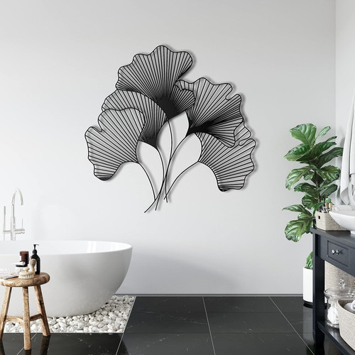 Nature-inspired geometric flower metal wall decor, minimalist openwork design for living room feature wall or modern office | Family Wall Decor