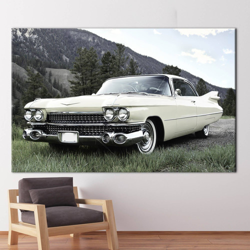 Retro Car Canvas For Office Or Garage - Thoughtful Gift For Car Lovers | Family Wall Decor