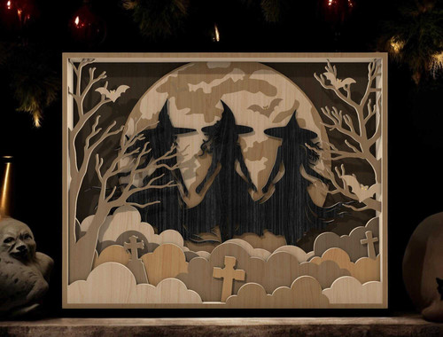 Halloween Witches Wooden Sign - Spooky Decor For Witchy Sisters | Family Wall Decor