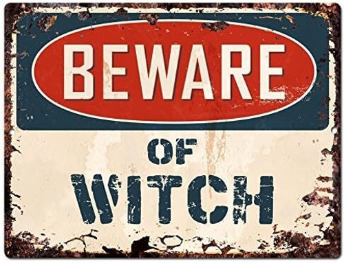 Beware Halloween metal sign, rustic wall decor with distressed lettering for homes, bars, or shops, spooky seasonal accent | Familywalldecor