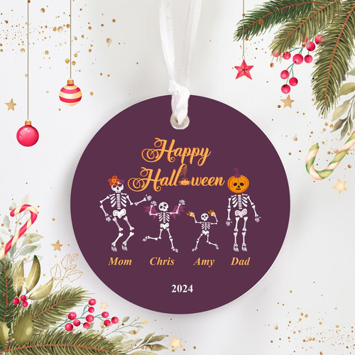 Halloween ghost ornament, personalized with couple names and date for newlyweds, Forever My Boo first married Halloween | Familywalldecor