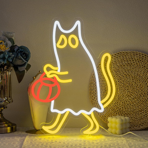 Halloween pumpkin neon sign, USB-powered, orange jack-o'-lantern wall light for kids room decor, gentle glow for bedtime | Family Wall Decor