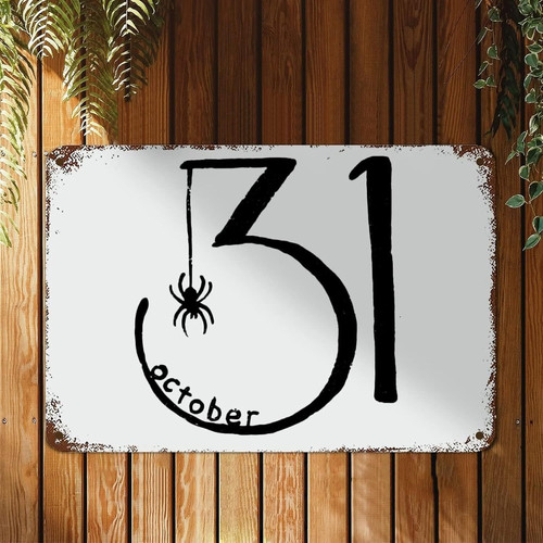 Halloween metal sign with funny sayings, rustic wall decor in black and orange for living room or kitchen seasonal accent. | Familywalldecor