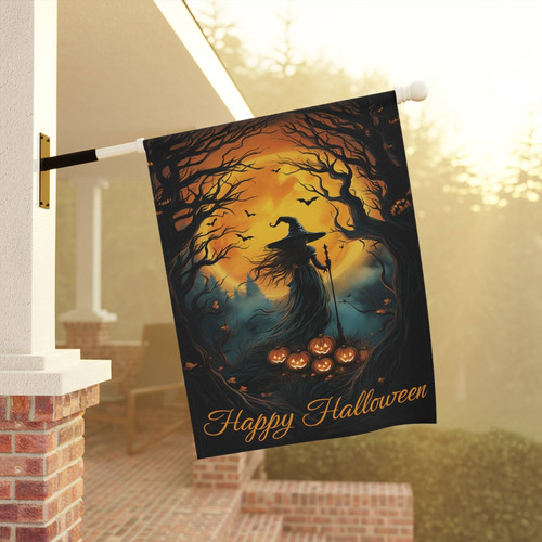 Spooky Witch Halloween House Flag For Yard And Porch Fall DéCor | Family Wall Decor