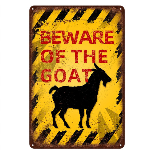 Funny vintage goat metal sign for farmhouse kitchen decor, rustic wall plaque with distressed finish, perfect home accent | Familywalldecor