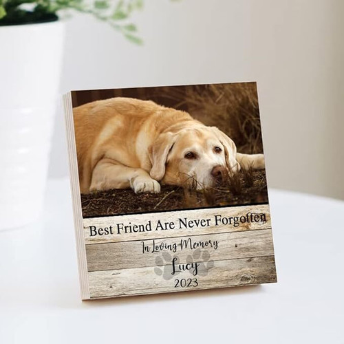 In Loving Memory pet memorial wooden sign, rustic engraved wood, paw-heart accents, personalized name and dates for dog/cat | Family Wall Decor