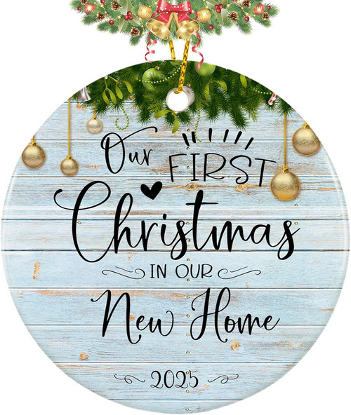 New home first Christmas 2025 ornament, hanging decoration for living room decor, thoughtful keepsake gift for new homeowners | Familywalldecor