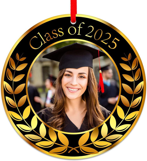 Graduation acrylic wall art ornament custom with name and Class of 2025, personalized keepsake Christmas gift for graduates | Familywalldecor