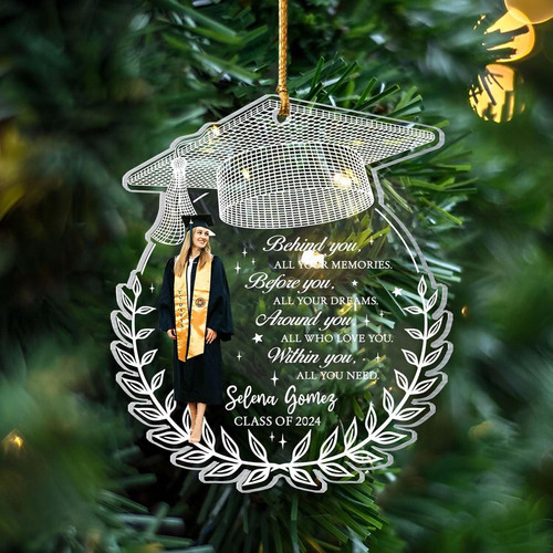 Class of 2025 graduation ornament, personalized for college grads with custom name and date, Christmas tree keepsake | Familywalldecor