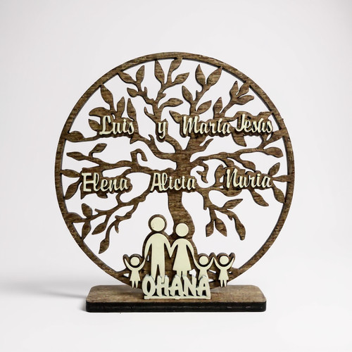 Family tree wooden sign, personalized for customized home decor, heartfelt design with branching motif, wall-ready accent | Familywalldecor