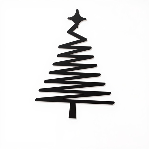 Modern abstract Christmas tree metal wall art with geometric cutout silhouette for living room seasonal home decor | Familywalldecor