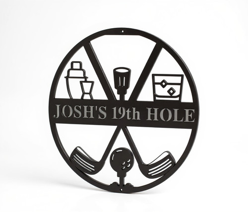 Golf metal wall art for Dad, personalized with family name, perfect man cave decor and a thoughtful gift for golf lovers | Familywalldecor