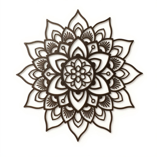 Mandala metal wall art, handcrafted geometric wall sculpture for living room decor, intricate circular design adds boho charm | Family Wall Decor