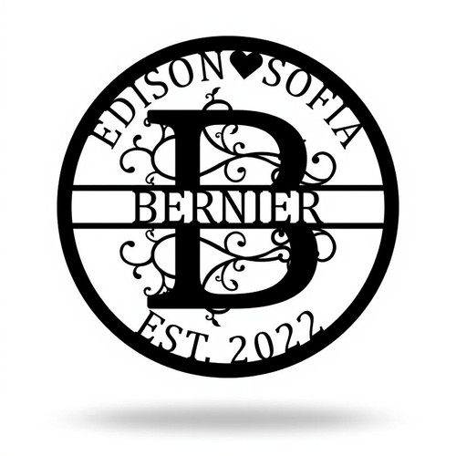 Personalized family name metal sign wall decor, custom last name plaque for entryway, ideal housewarming gift for homeowners | Familywalldecor