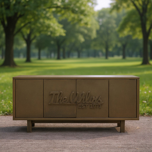 Custom family name metal wall art in black powder-coated steel, script style, personalized sign for modern foyer decor | Familywalldecor