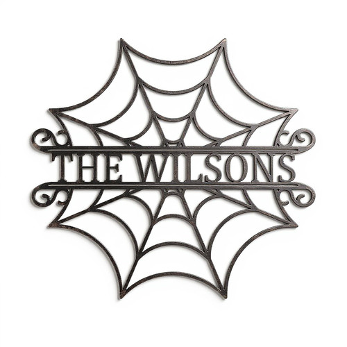 Customized Halloween Decor Metal Sign with Your Name Monogram | Familywalldecor
