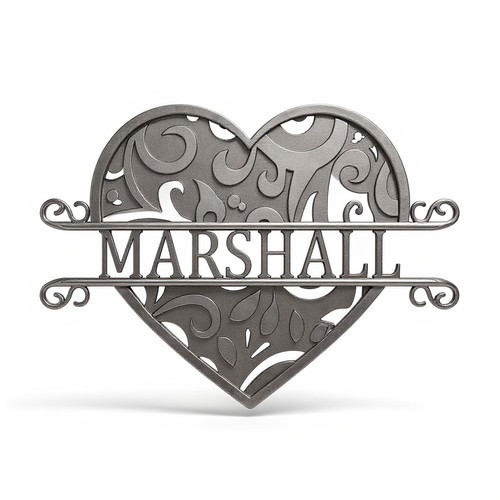 wedding metal heart sign personalized with couple's names and date, romantic wall decor and keepsake gift for newlyweds | Familywalldecor