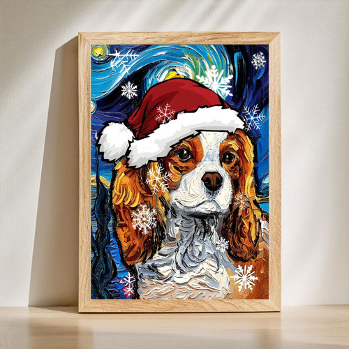 Santa canvas wall art for Christmas bedroom decor, classic jolly portrait in festive red and white to warm holiday spaces | Familywalldecor