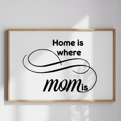 Home Is Where Mom Is - Personalized Canvas Gift for Mother's Day | Family Wall Decor