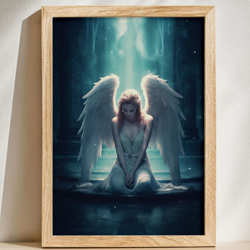 Serene Personalized Angel Wings Canvas Wall Art Keepsake | Family Wall Decor